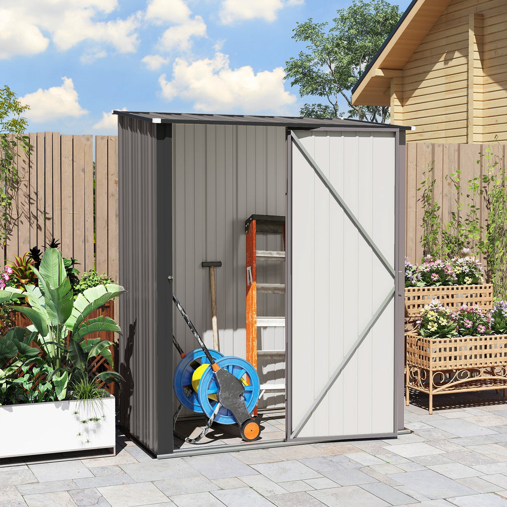 5.3 x 3.1ft Corrugated Steel Garden Shed Outsunny
