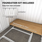 Garden Metal Tool Storage Shed with Sliding Door, Sloped Roof and Foundation Kit, 152 x 132 x 188cm Outsunny