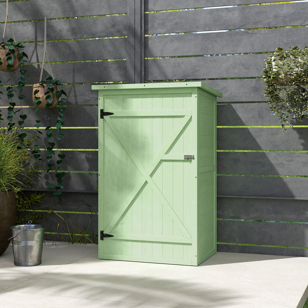 Wooden Small Shed, Garden Storage Shed with Shelves and Bolt Latch, 75L x 56W x115H cm Outsunny