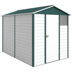 9x 6FT Metal Outdoor Garden Shed, Galvanised Tool Storage Shed w/ Sloped Roof, Lockable Door for Patio Lawn, Green Outsunny