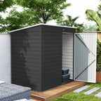 6 x 4ft Metal Garden Storage Shed, Outdoor Tool Storage Shed with Lockable Door and Gloves for Garden, Patio, Dark Grey Outsunny