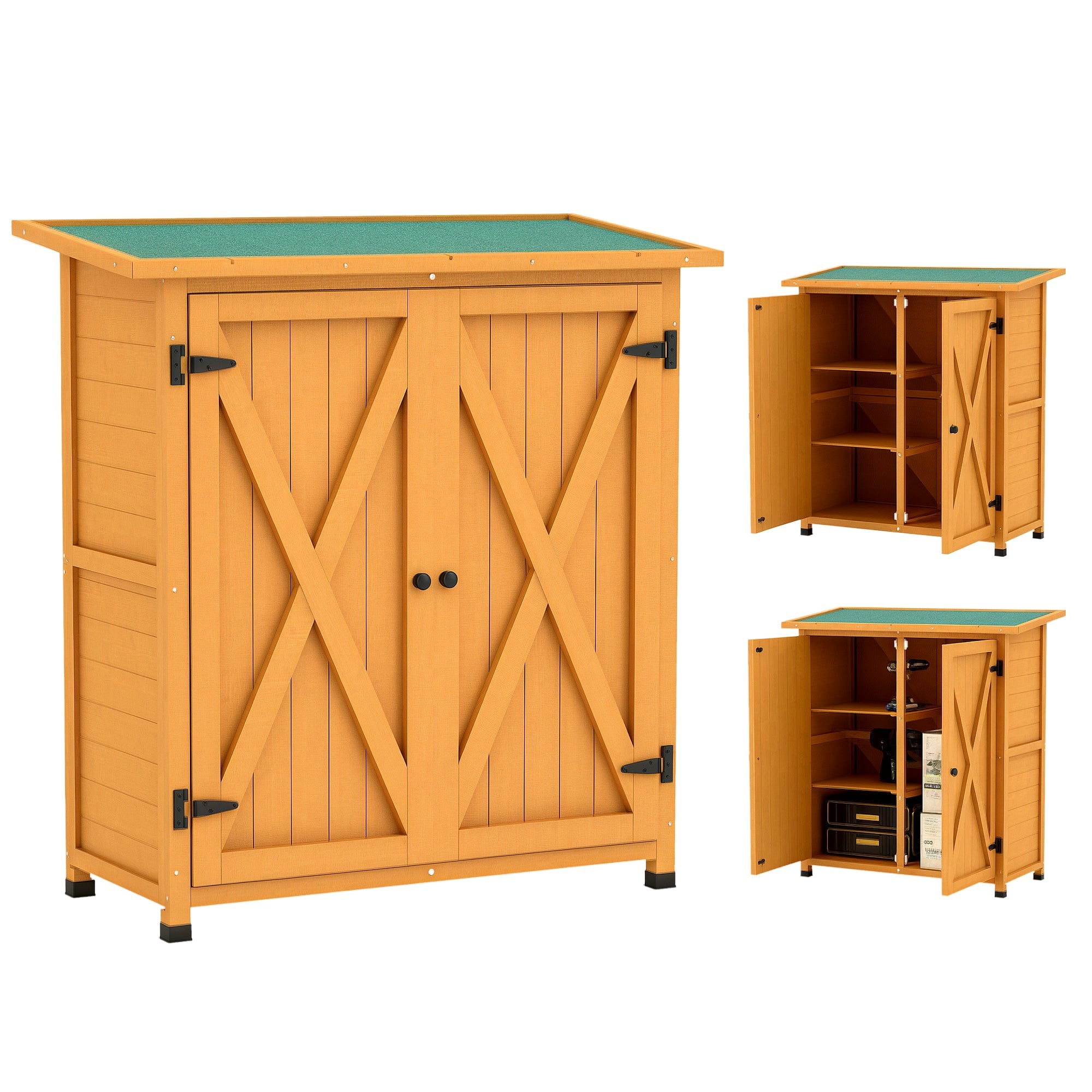 46.5 x 97cm Compact Wooden Storage Shed Outsunny