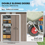 4 x 9ft Metal Shed, with Foundation Shed Outsunny