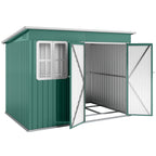 8.5 x 6ft Storage Shed Galvanised Steel Garden Shed, Metal Shed with Foundation Kit, Window, Lockable Wide Doors and Air Vents for Outdoor Patio Outsunny