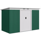 9ft x 4ft Metal Garden Shed, Outdoor Tool House with Foundation Kit, Ventilations and Double Doors Outsunny