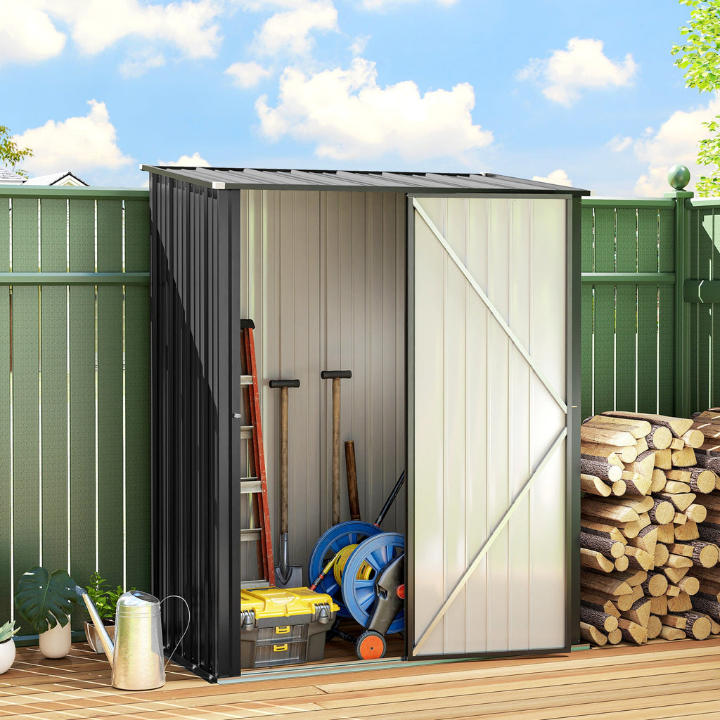 5.3 x 3.1ft Corrugated Steel Garden Shed Outsunny