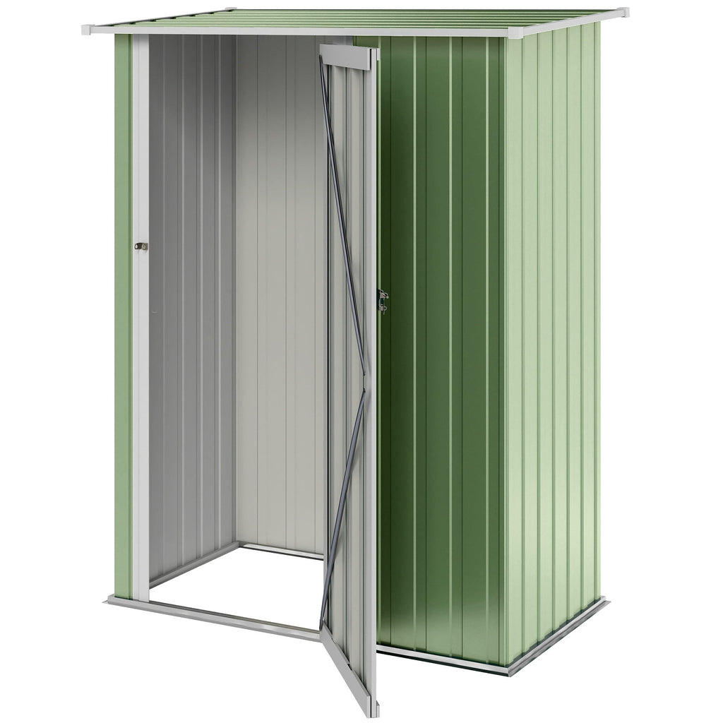 5ft x 3ft Metal Garden Storage Shed, Outdoor Tool Shed with Sloped Roof, Lockable Door for Tools, Equipment Outsunny