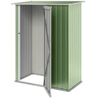 5ft x 3ft Metal Garden Storage Shed, Outdoor Tool Shed with Sloped Roof, Lockable Door for Tools, Equipment Outsunny