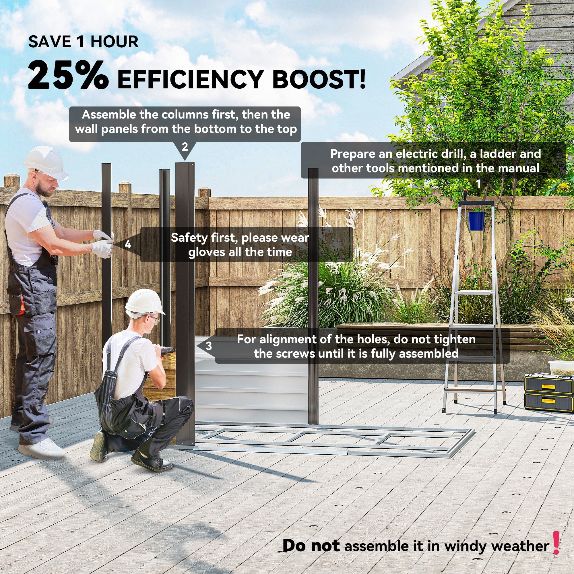 7 x 4ft Garden Shed, Easy to Assemble, Upgraded Galvanised Steel Frame with Foundation Kit, Double Doors with Lock, Outdoor Metal Shed with Vents and Gloves, Garden Storage Shed, Natural Outsunny