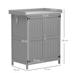 Wooden Garden Shed, Garden Tool Storage Shed with Hinged Roof and Shelf, Outdoor Storage Cabinet with Double Doors Outsunny