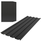 Set of 12 Corrugated Steel Roof Sheet Panels Outsunny