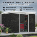 9ft x 4ft Metal Garden Shed, Outdoor Tool House with Foundation Kit, Ventilations and Double Doors Outsunny