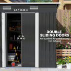 7 x 4ft Outdoor Storage Shed with Foundation Kit, Lean to Metal Garden Shed for Log, Rubbish Bin, Tool, Lawnmower, Bike, Patio and Lawn Use Outsunny