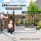 6 x 8ft Galvanised Steel Shed Wood-Effect Outsunny