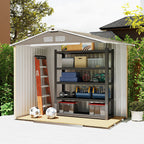7 x 4ft Metal Garden Storage Shed with Vents, Floor Foundation Kit and Lockable Double Doors Outsunny