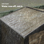 4 x 6ft Galvanised Steel Garden Shed, with Lock and Gloves - Oak Outsunny