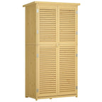 87 x 47 x 160cm Wooden Garden Shed, Sheds & Outdoor Storage with Asphalt Roof and 2 Lockable Doors, Natural Outsunny